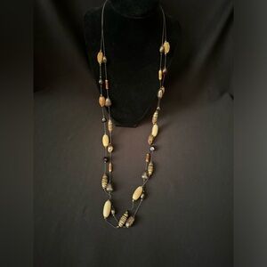 🌷Double Strand Wooden Unique Bead Necklace